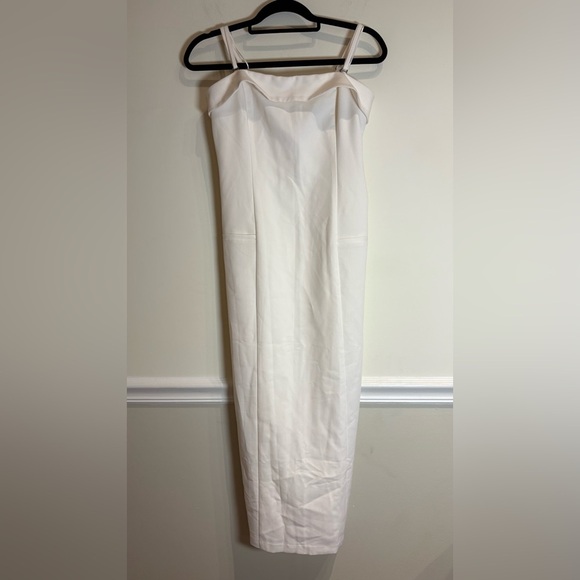 Abercrombie & Fitch Ivory Strapless Tailored Midi Dress Size Small - Picture 4 of 8